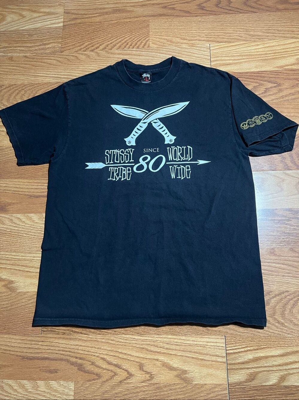 Vintage Stussy Tribe Worldwide Y2K Skater Tee Large